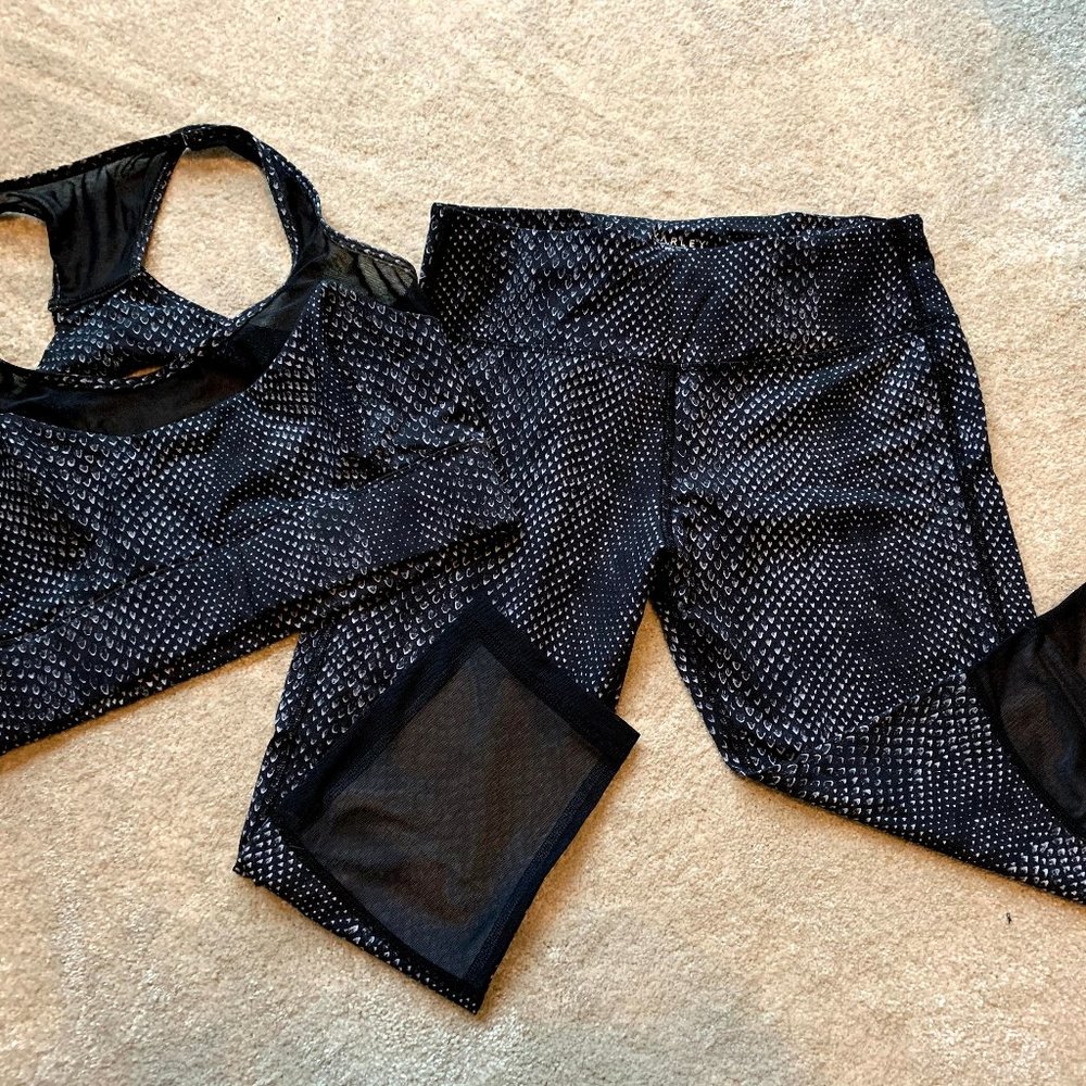 Varley Snakeskin Print Legging + Bra set